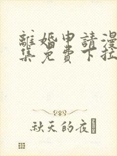 离婚申请漫画全集免费下拉式