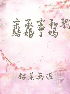 宋承宪和刘亦菲结婚了吗