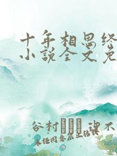 十年相思终成空小说全文免费阅读
