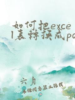 如何把excel表转换成pdf格式