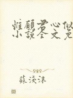 惟愿君心似我心小说全文免费阅读