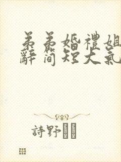 弟弟婚礼姐姐致辞简短大气