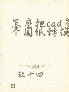 怎么把cad多个图纸转换成pdf