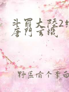 斗罗大陆2绝世唐门玄机