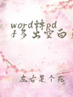 word转pdf多出空白页怎么解决