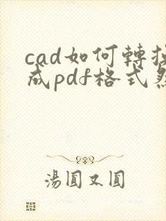 cad如何转换成pdf格式然后怎么保存