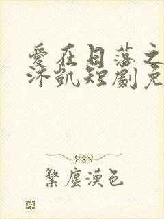 爱在日落之前王沐凯短剧免费观看