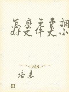 怎么免费调整pdf文件大小kb