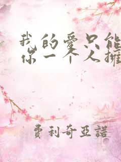 我的爱只能够让你一个人拥有歌名