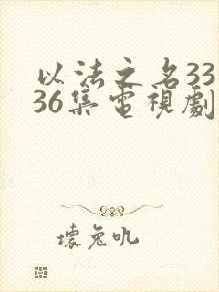 以法之名33—36集电视剧免费观看