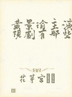 黄景瑜主演的电视剧有哪些