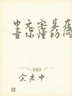 中文字幕在线观看你懂的网站