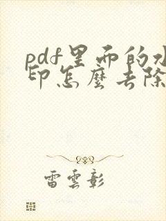 pdf里面的水印怎么去除
