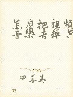怎么把视频里的音乐去掉 只要人声