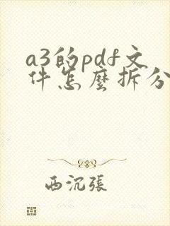 a3的pdf文件怎么拆分成a4