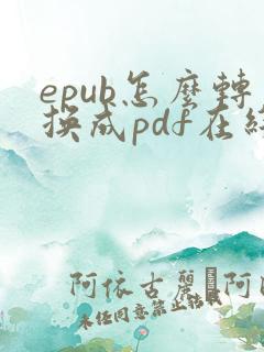 epub怎么转换成pdf在线