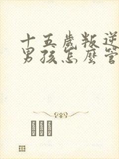 十五岁叛逆期的男孩怎么管