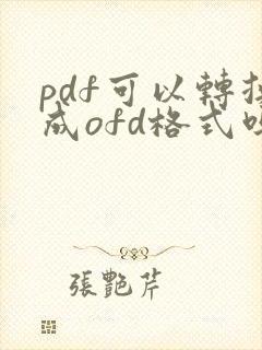 pdf可以转换成ofd格式吗