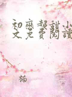 初恋超甜小说全文免费阅读