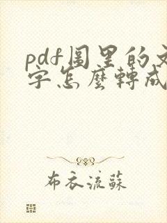 pdf图里的文字怎么转成可编辑的