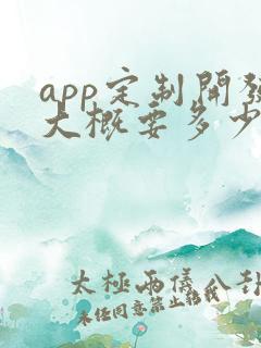 app定制开发大概要多少钱