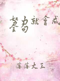 努力就会成功的金句