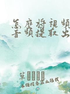 怎么将视频中的音频提取出来手机