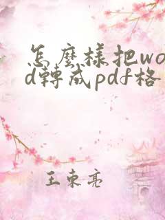 怎么样把word转成pdf格式