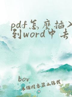 pdf怎么插入到word中去