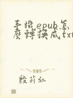手机epub怎么转换成txt