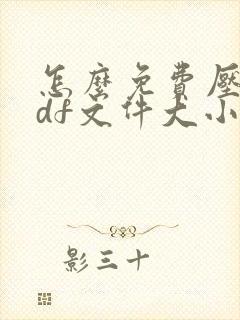 怎么免费压缩pdf文件大小