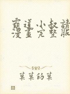 霸道小叔请轻撩漫画完整版免费阅读下拉式