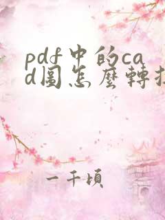 pdf中的cad图怎么转换成cad