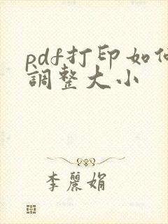 pdf打印如何调整大小