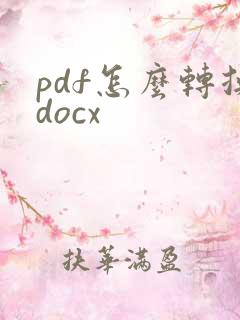 pdf怎么转换docx