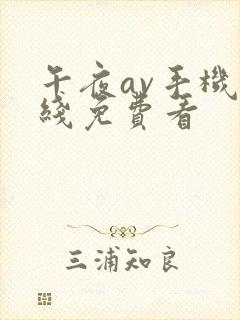 午夜av手机在线免费看