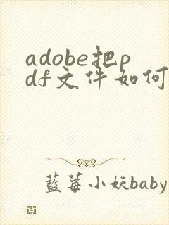 adobe把pdf文件如何压缩变小