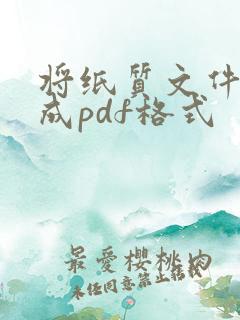 将纸质文件扫描成pdf格式