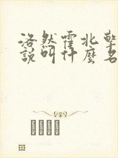 洛然霍北擎的小说叫什么名字