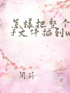 怎样把整个pdf文件插到word里