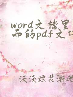 word文档里面的pdf文件怎么打开