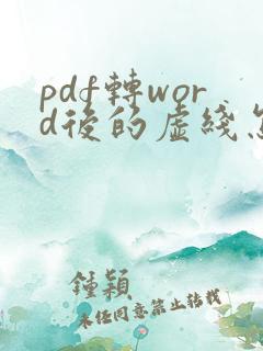pdf转word后的虚线怎么去除