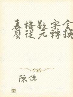 表格数字金额怎么从元转换成万元
