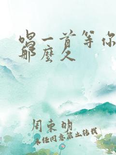 唱一首等你等了那么久
