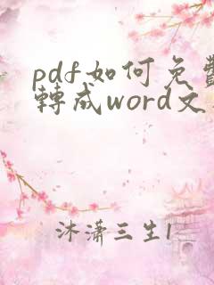pdf如何免费转成word文档