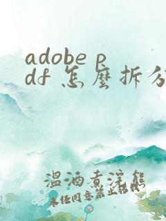 adobe pdf 怎么拆分