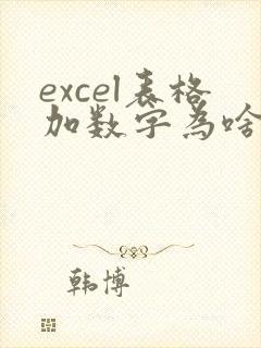 excel表格加数字为啥不自动求和