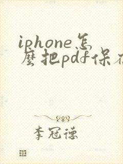 iphone怎么把pdf保存到手机