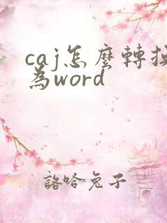 caj怎么转换为word