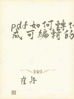pdf如何转化成可编辑的word文档